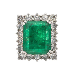 Bague en or blanc, émeraude et diamants - Castafiore