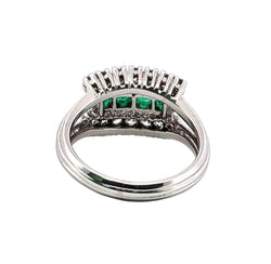 Bague en or blanc, émeraudes et diamants - Castafiore