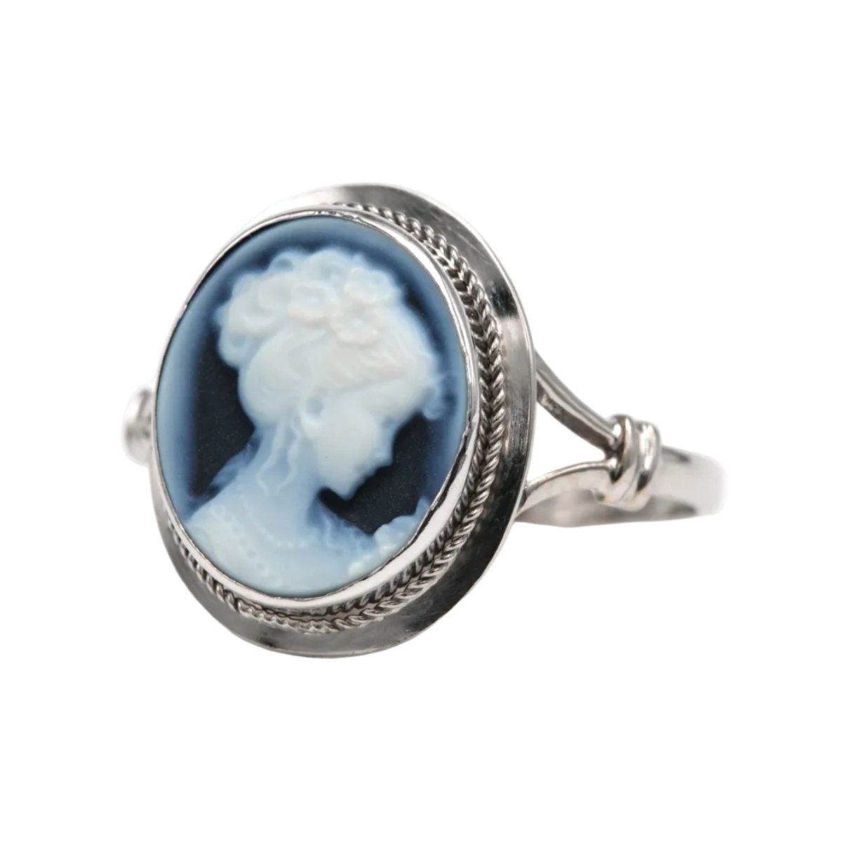 Bague en or blanc et agate - Castafiore