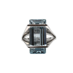 Bague en or blanc et aigue marine - Castafiore