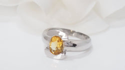 Bague en or blanc et citrine - Castafiore