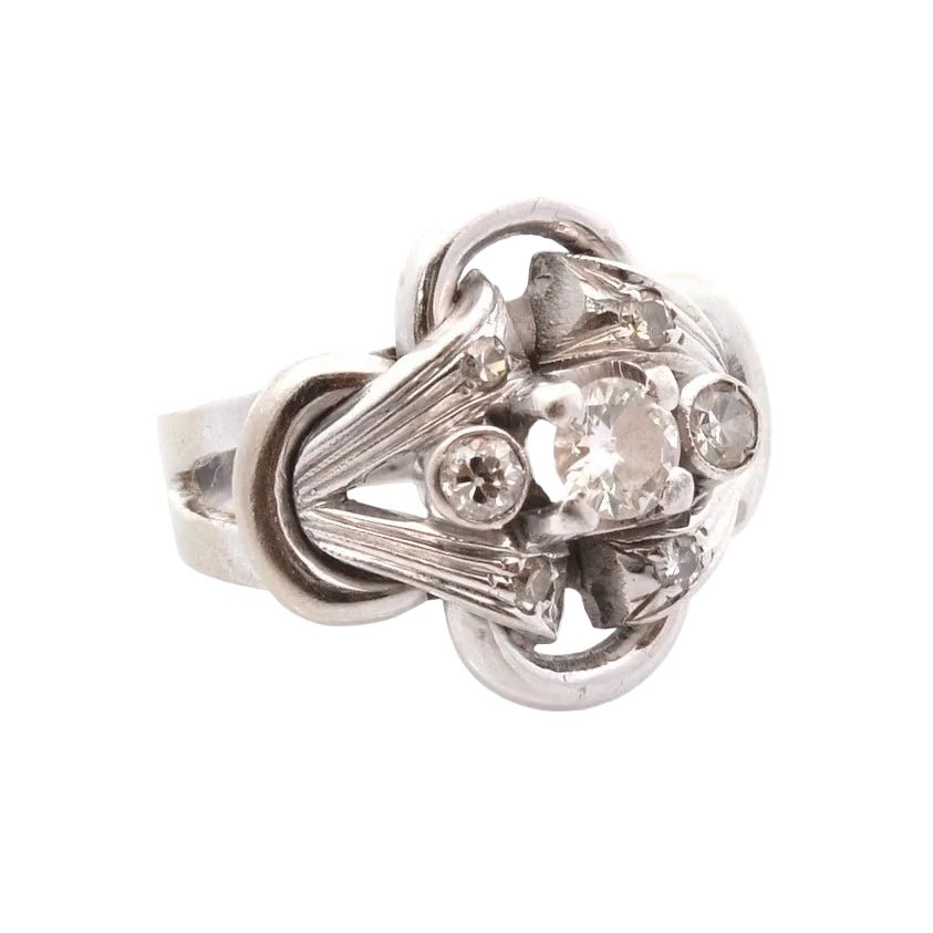 Ring vintage diamonds in 18k gold