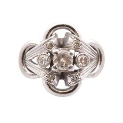 Ring vintage diamonds in 18k gold