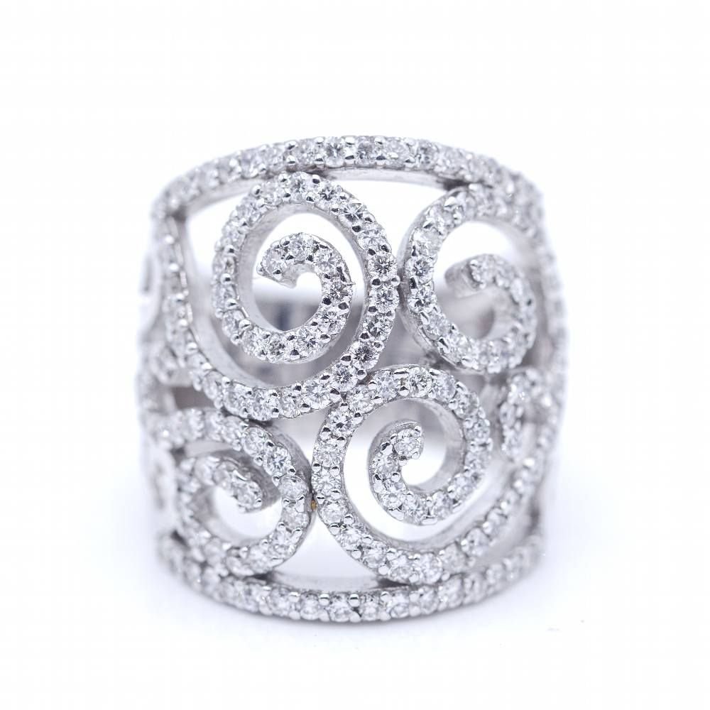 Bague en or blanc et diamants - Castafiore