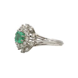 Bague en or blanc et diamants émeraude - Castafiore