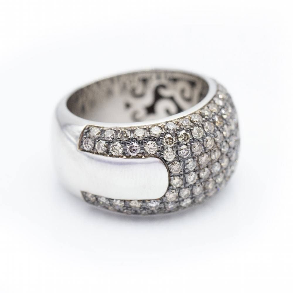 Bague en or blanc et rose avec diamants d'occasion - Castafiore