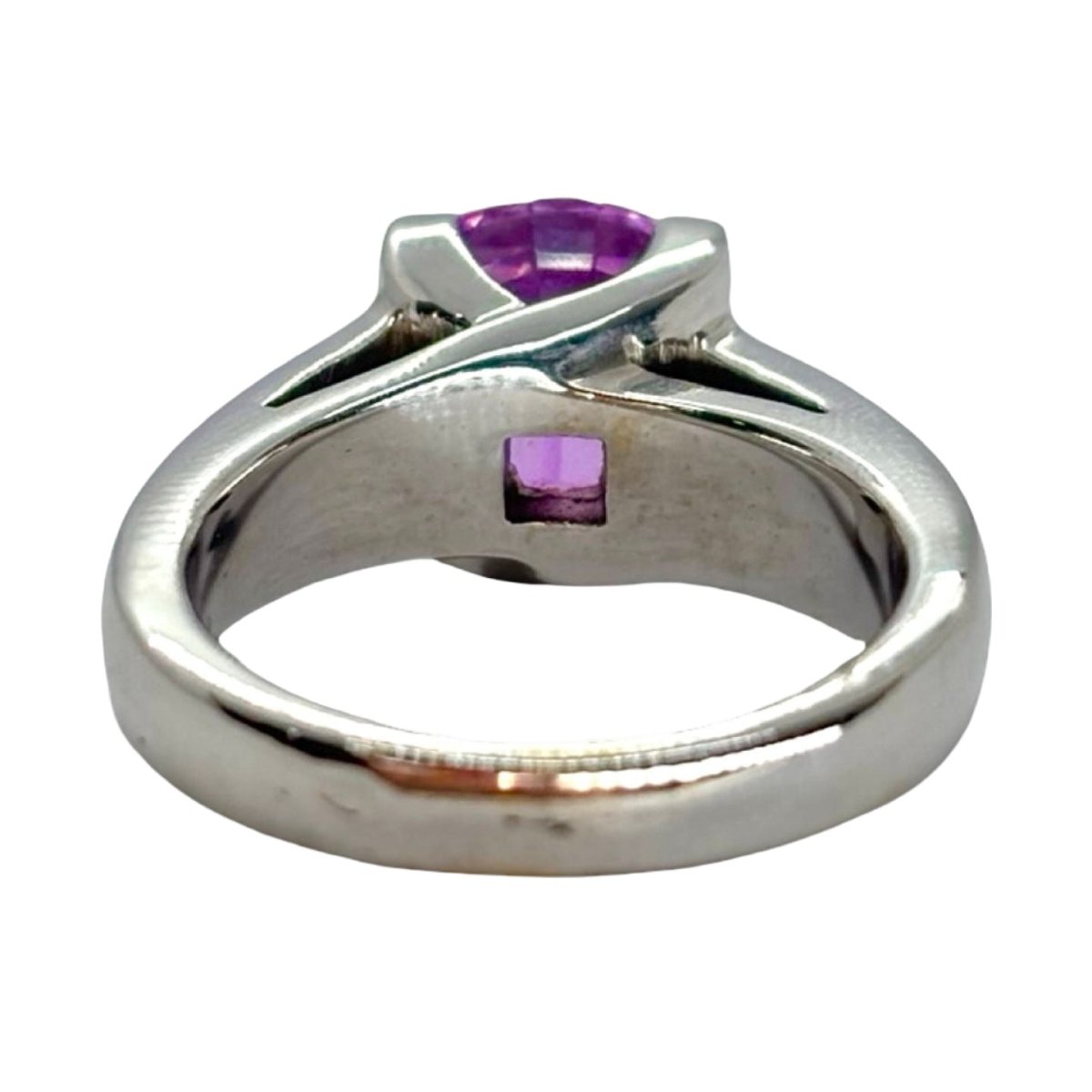 Bague en or blanc et saphir rose - Castafiore