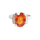 Bague en or blanc, grenat mandarin et diamants - Castafiore