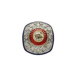 Bague en or blanc, or jaune, émail et diamants - Castafiore