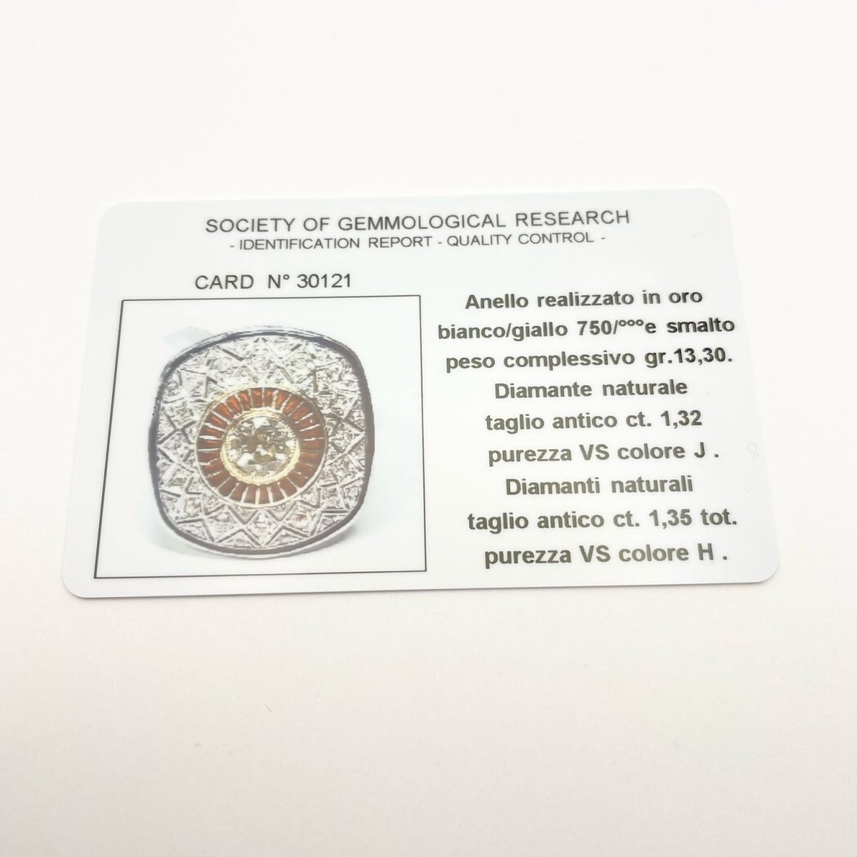 Bague en or blanc, or jaune, émail et diamants - Castafiore