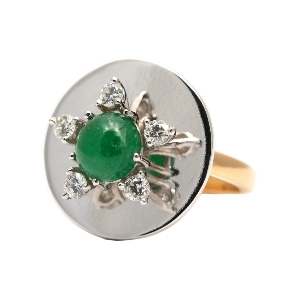 Bague en or blanc, or jaune, émeraude et diamants - Castafiore