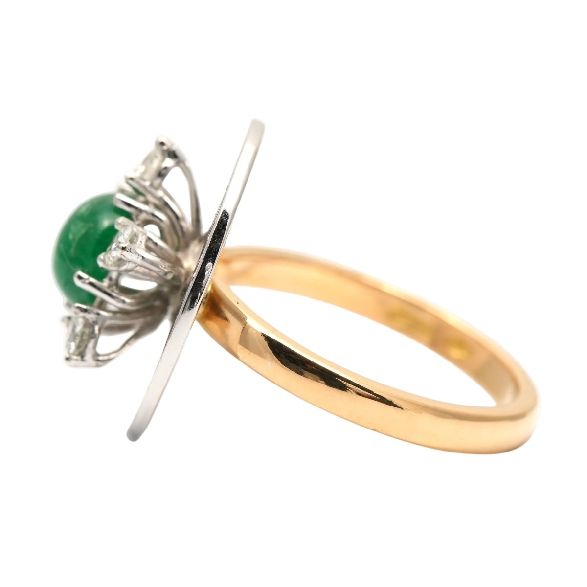 Bague en or blanc, or jaune, émeraude et diamants - Castafiore