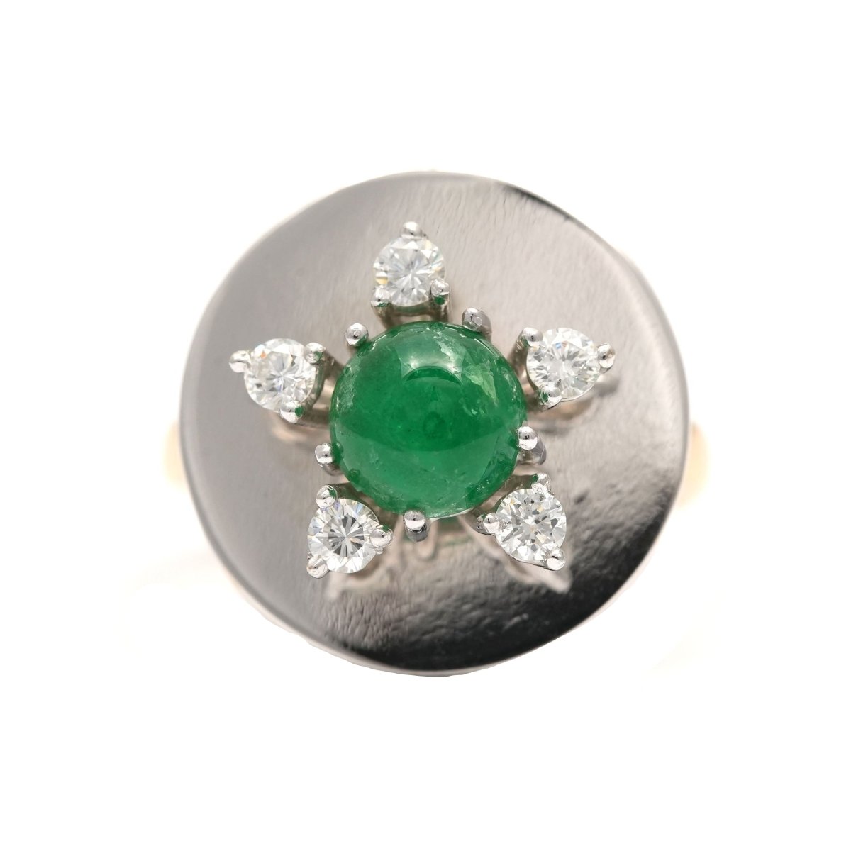 Bague en or blanc, or jaune, émeraude et diamants - Castafiore