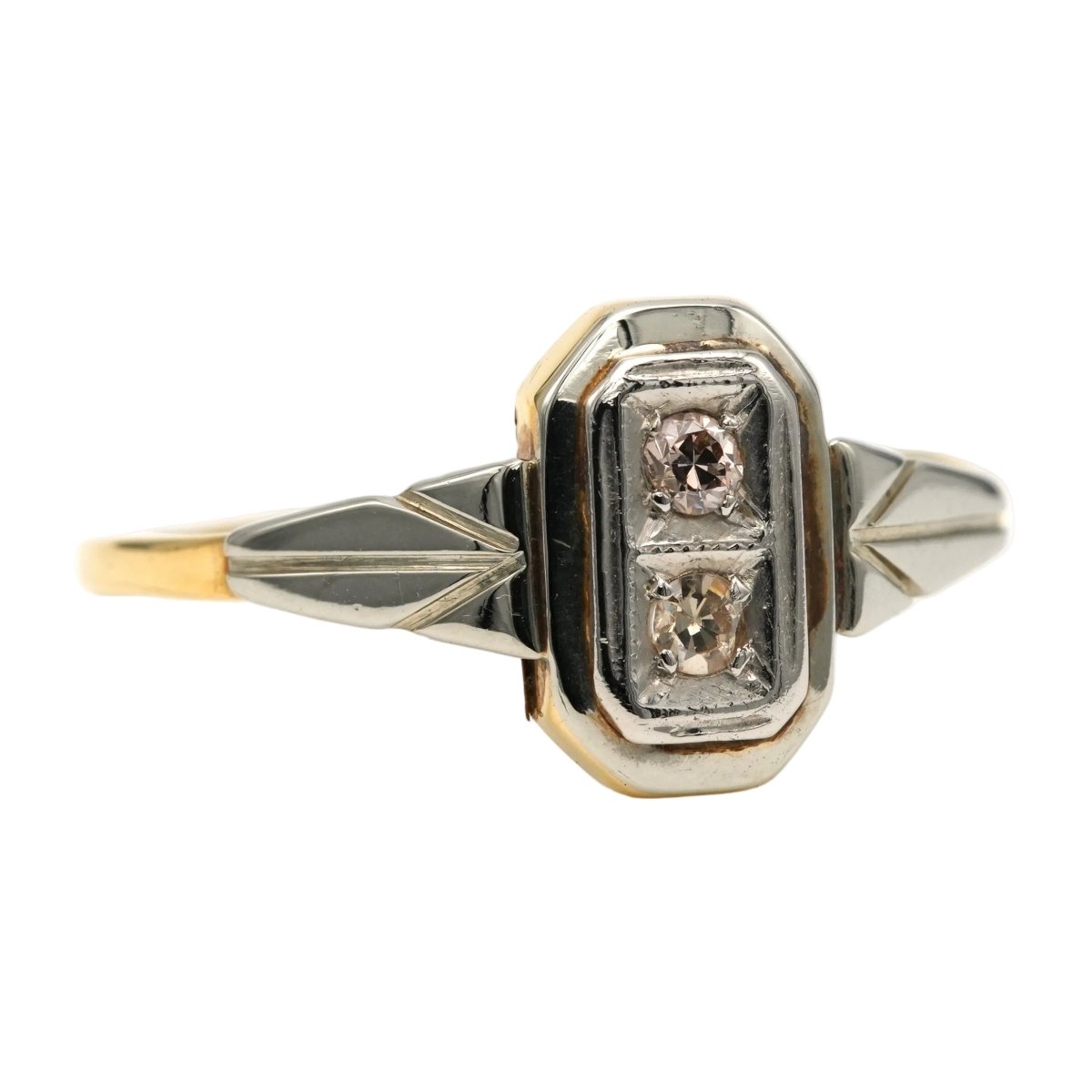 Bague en or blanc, or jaune et diamants - Castafiore