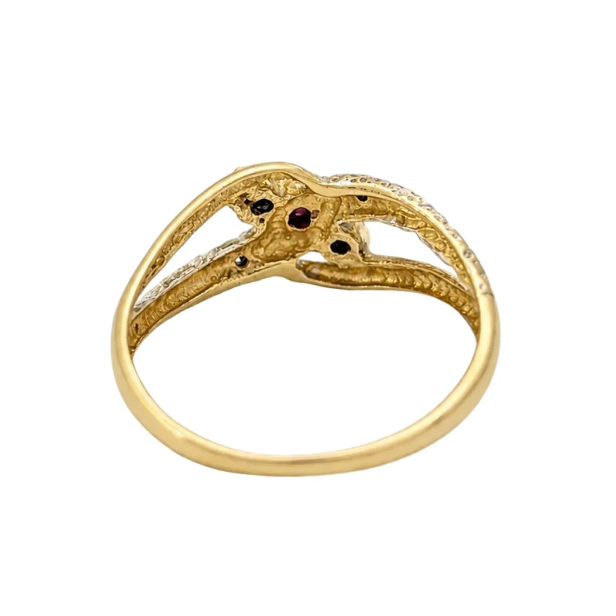 Bague en or blanc, or jaune, rubis et diamants - Castafiore
