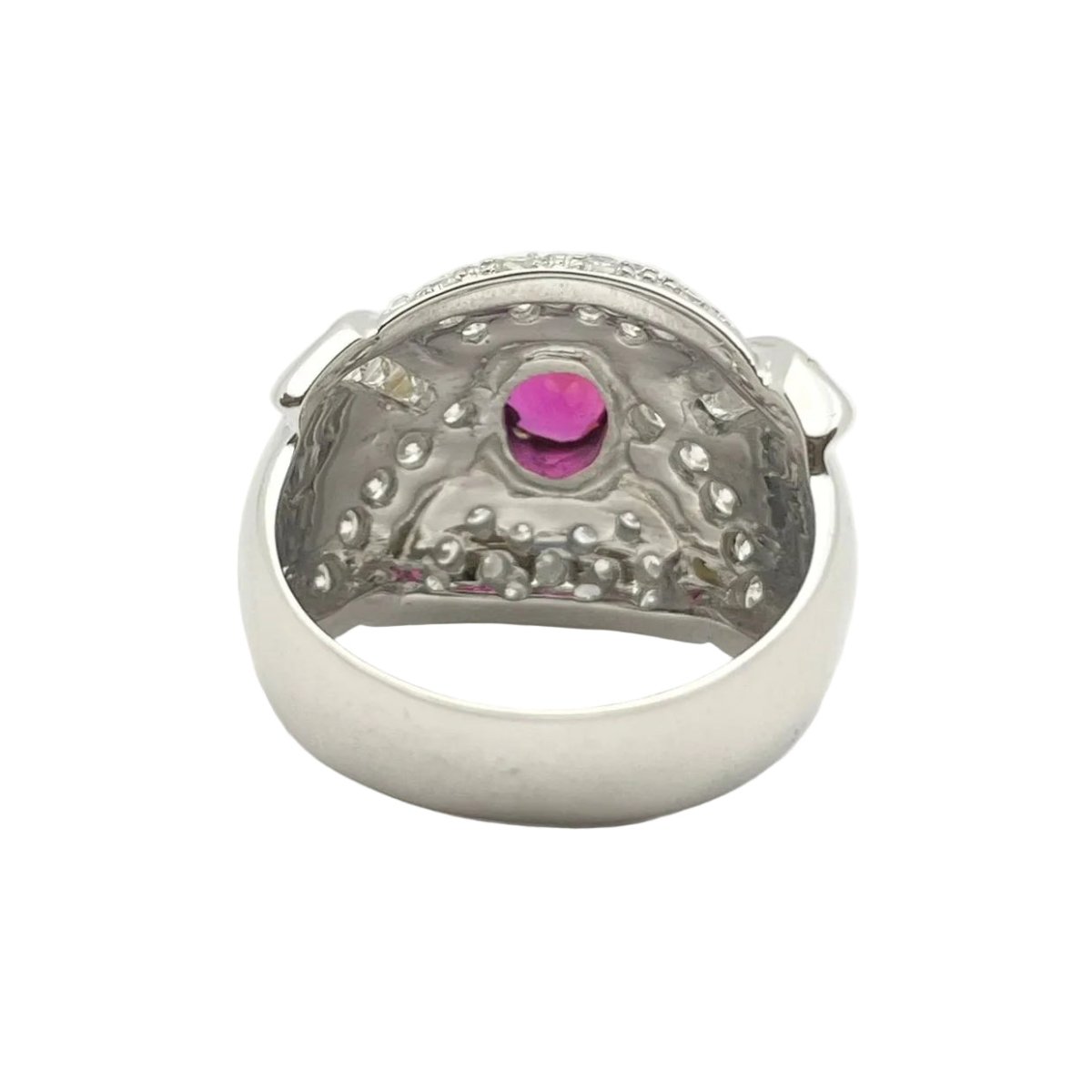 Bague en or blanc, or jaune, rubis et diamants - Castafiore