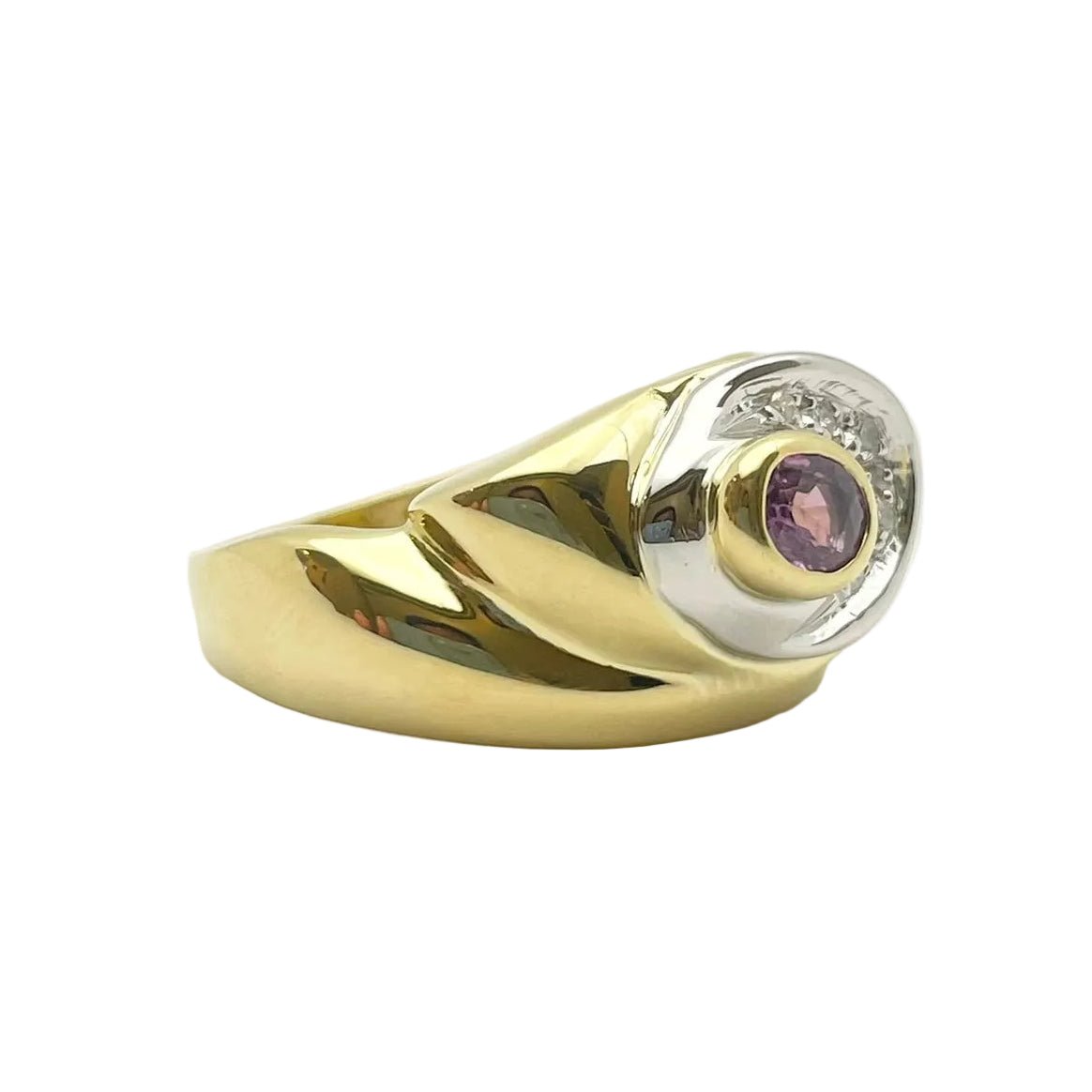 Bague en or blanc, or jaune, rubis et diamants - Castafiore