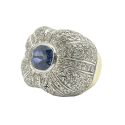 Bague en or blanc, or jaune, saphir et diamants - Castafiore
