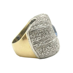Bague en or blanc, or jaune, saphir et diamants - Castafiore