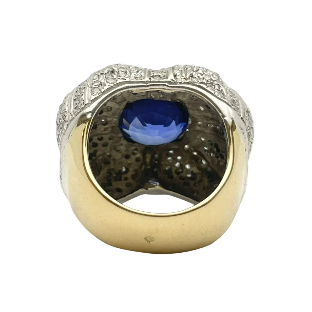 Bague en or blanc, or jaune, saphir et diamants - Castafiore