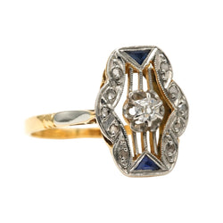 Bague en or blanc, or jaune, saphirs et diamants - Castafiore