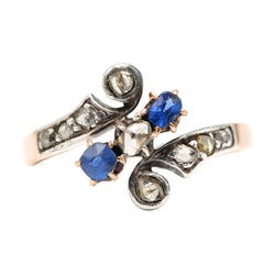 Bague en or blanc, or jaune, saphirs et diamants - Castafiore