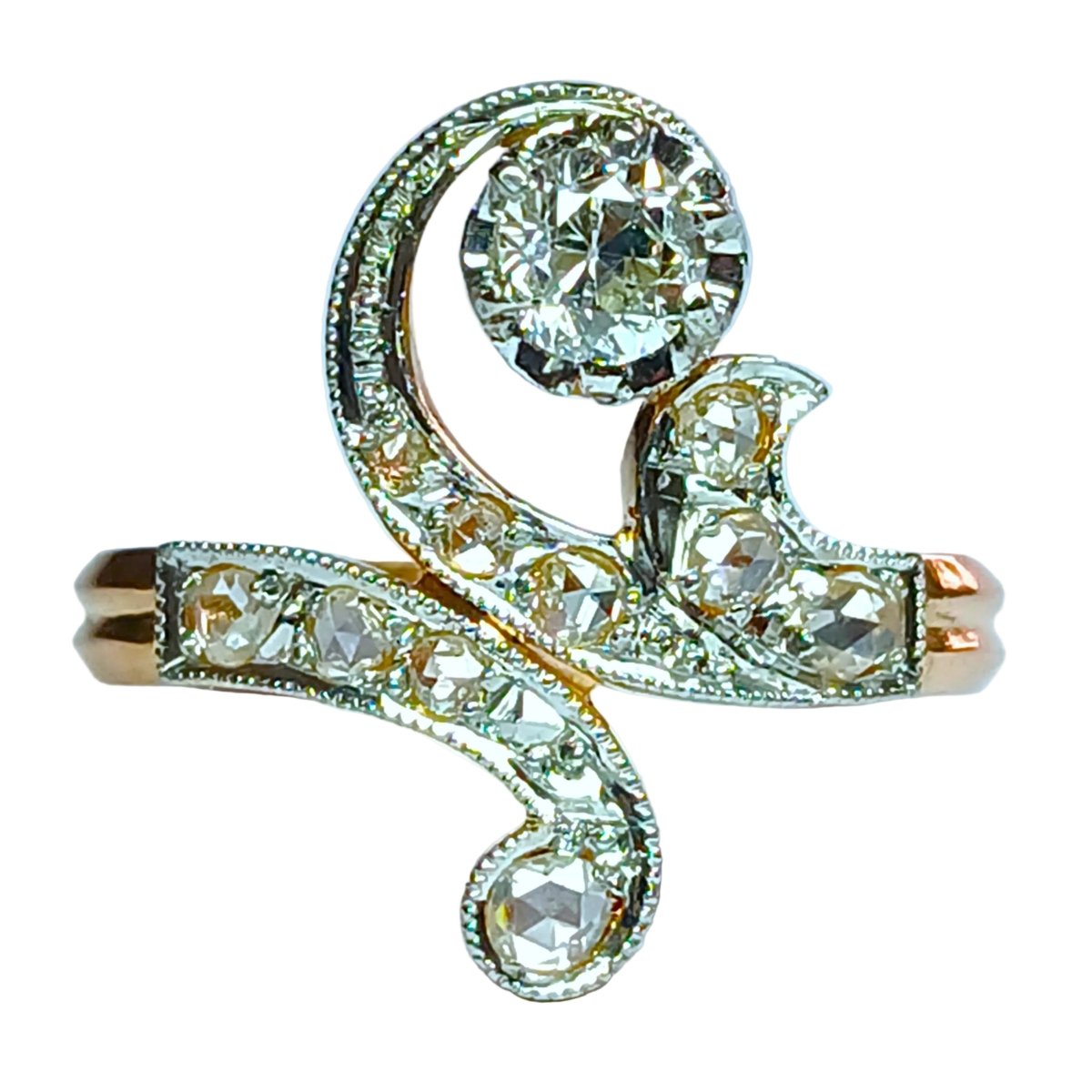 Bague en or blanc, or rose et diamants - Castafiore