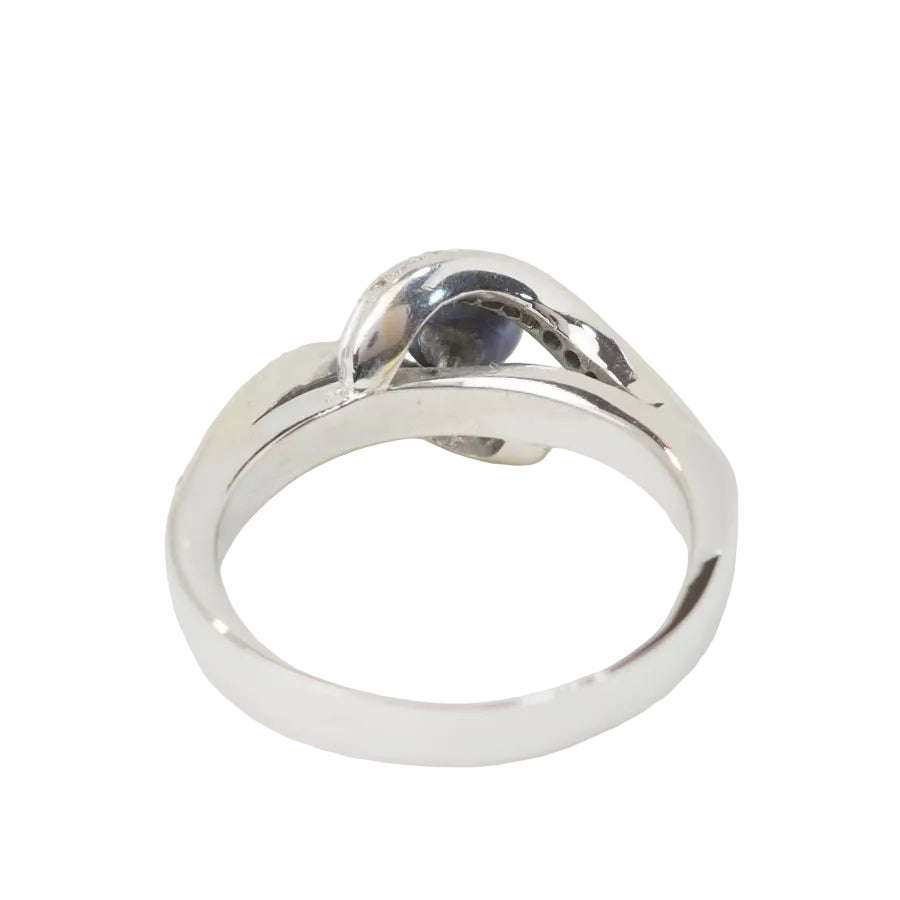 Bague en or blanc, perle de Tahiti et diamants - Castafiore