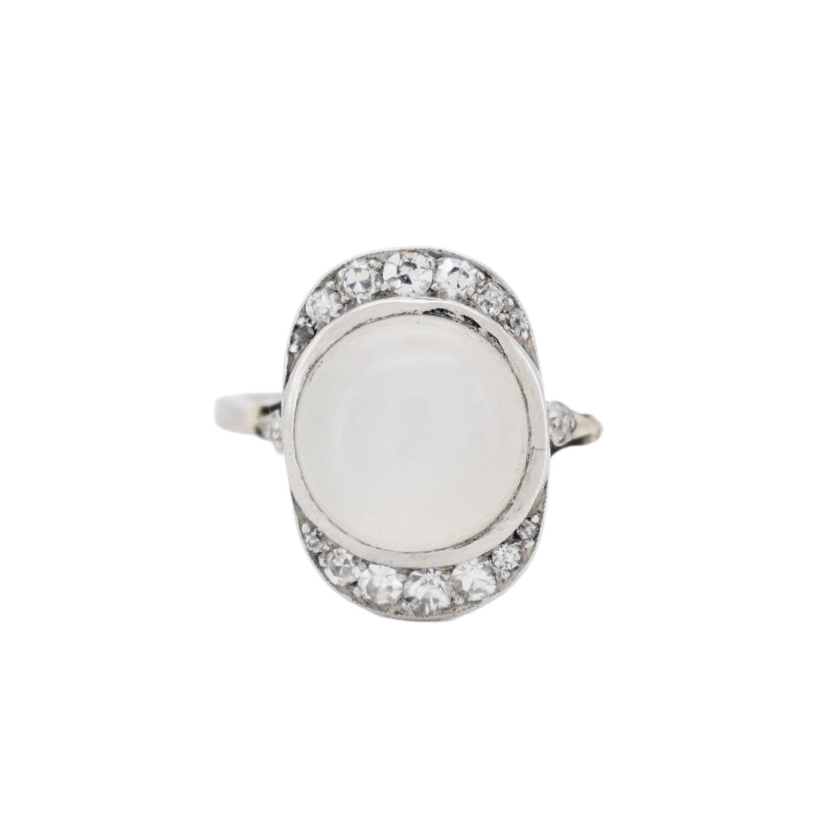 Bague en or blanc, Pierre de Lune et diamants - Castafiore