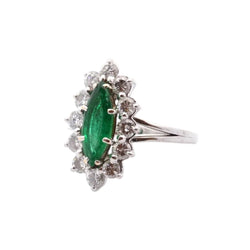 Ring vintage emerald and diamonds