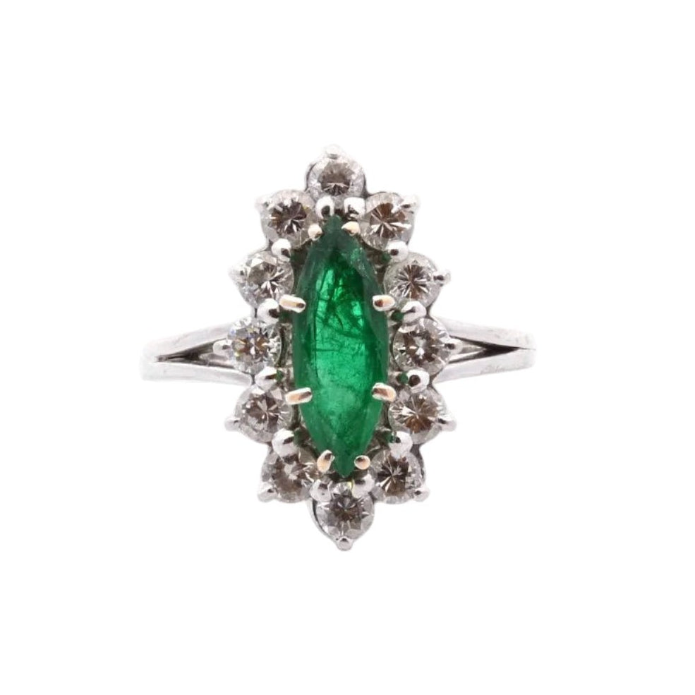 Ring vintage emerald and diamonds