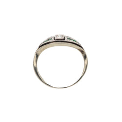 Bague en or blanc, platine, émeraudes et diamants - Castafiore