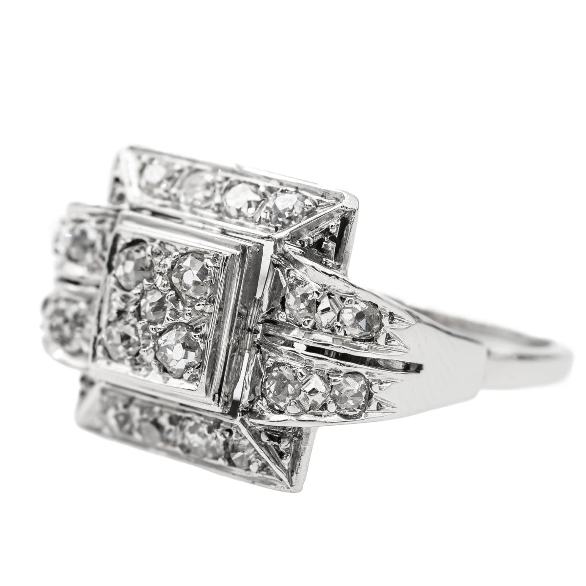 Bague en or blanc, platine et diamant - Castafiore