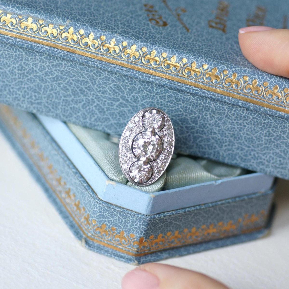 Bague en or blanc, platine, et diamants - Castafiore