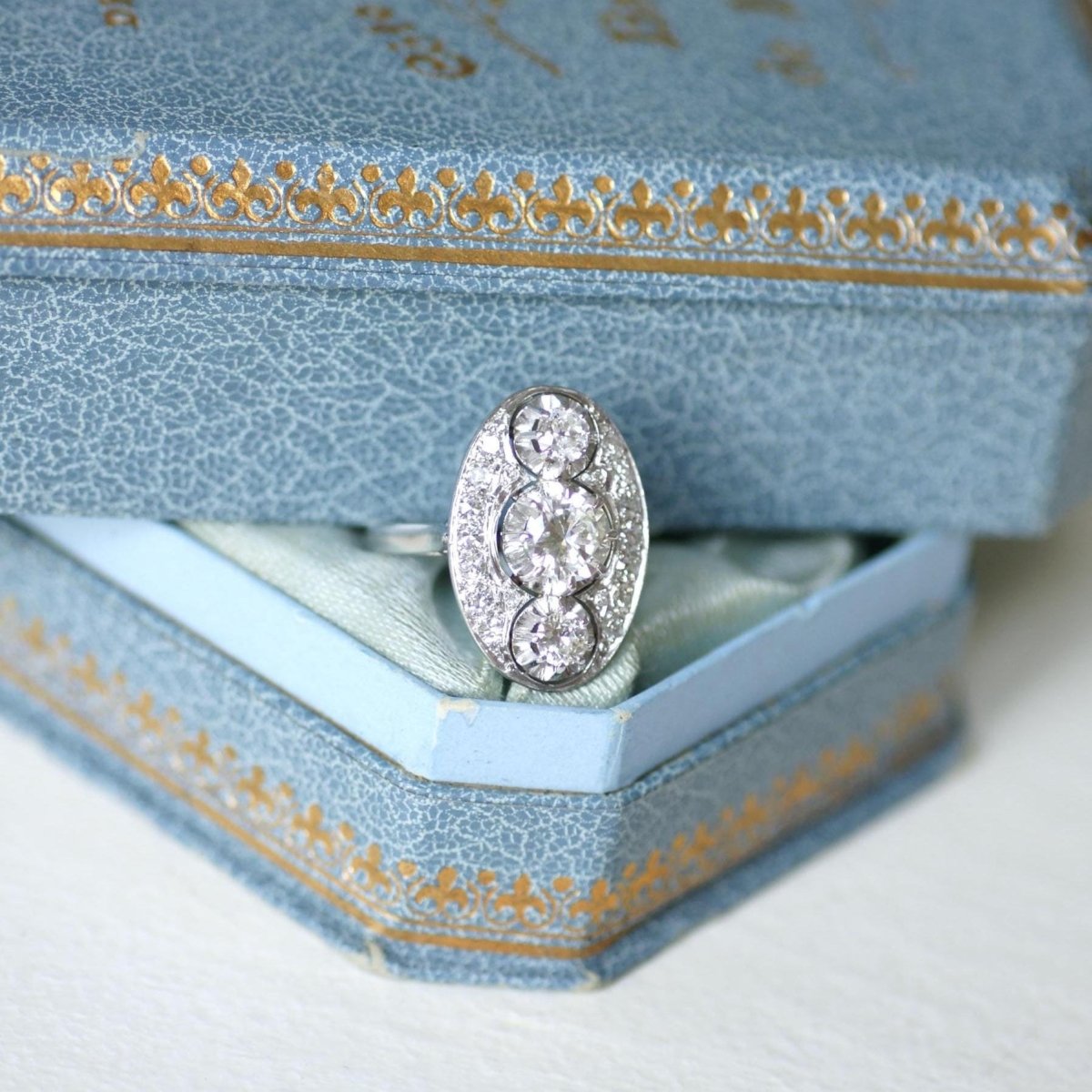 Bague en or blanc, platine, et diamants - Castafiore