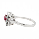 Bague en or blanc, rubis et diamant - Castafiore