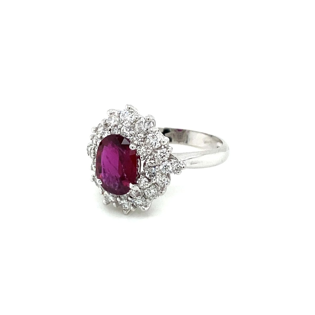 Bague en or blanc, rubis et diamant - Castafiore