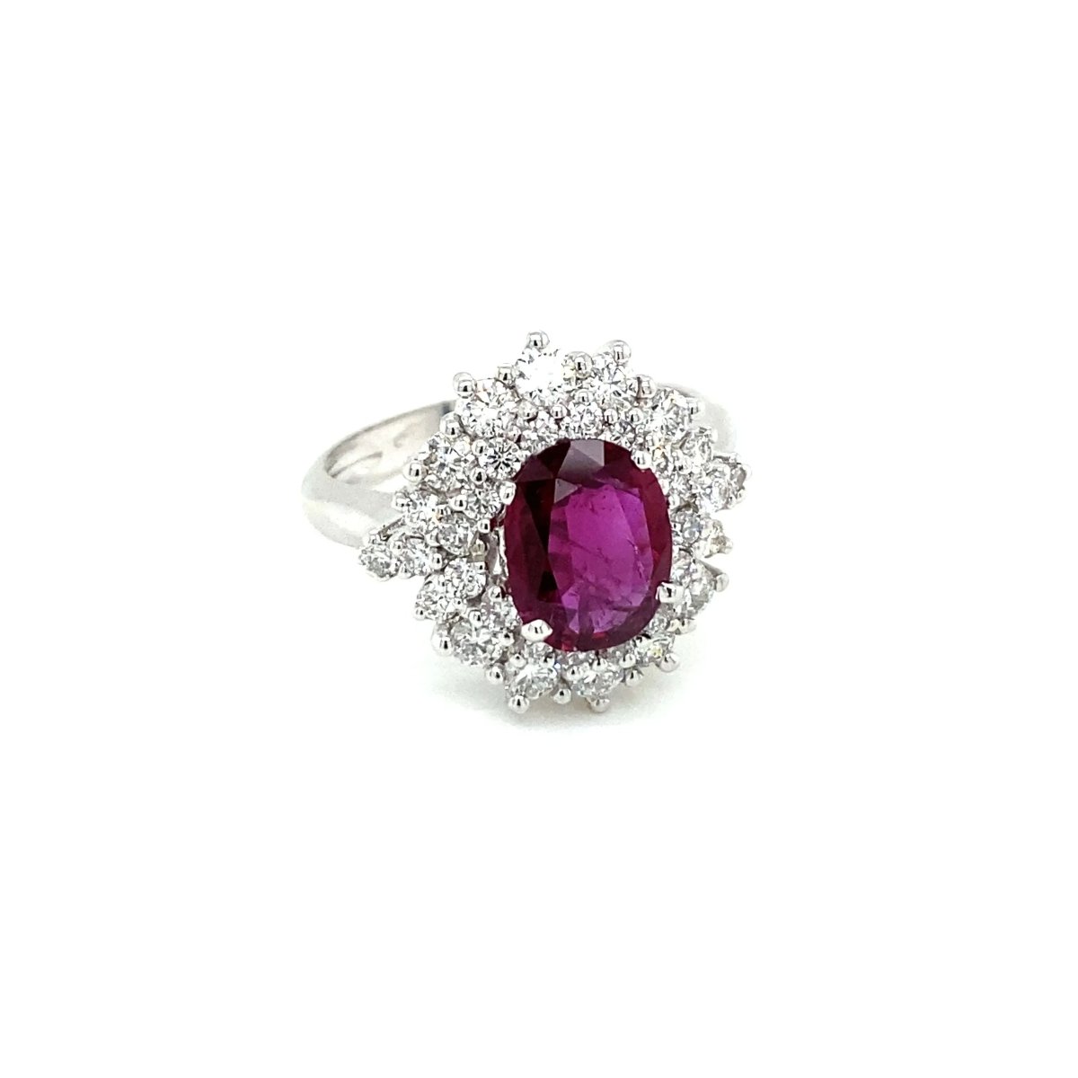 Bague en or blanc, rubis et diamant - Castafiore