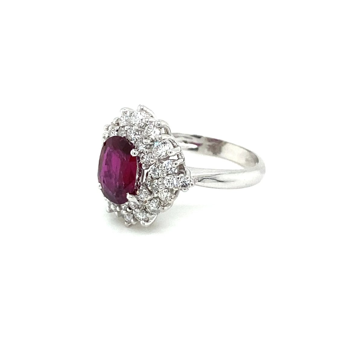 Bague en or blanc, rubis et diamant - Castafiore