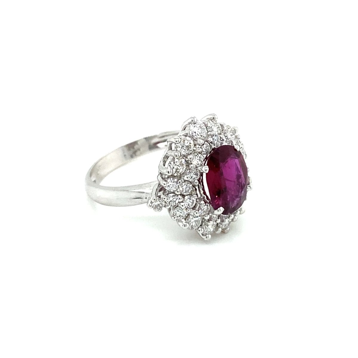 Bague en or blanc, rubis et diamant - Castafiore