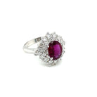 Bague en or blanc, rubis et diamant - Castafiore