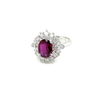 Bague en or blanc, rubis et diamant - Castafiore