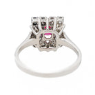 Bague en or blanc, rubis et diamant - Castafiore