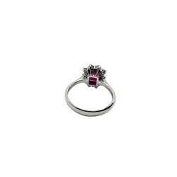 Bague en or blanc, rubis et diamants - Castafiore