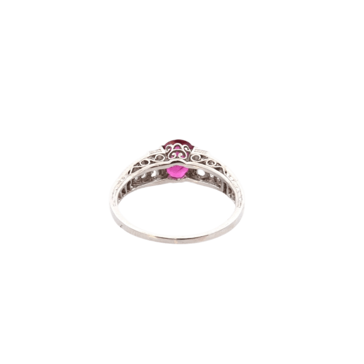 Bague en or blanc, rubis et diamants - Castafiore