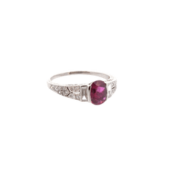 Bague en or blanc, rubis et diamants - Castafiore