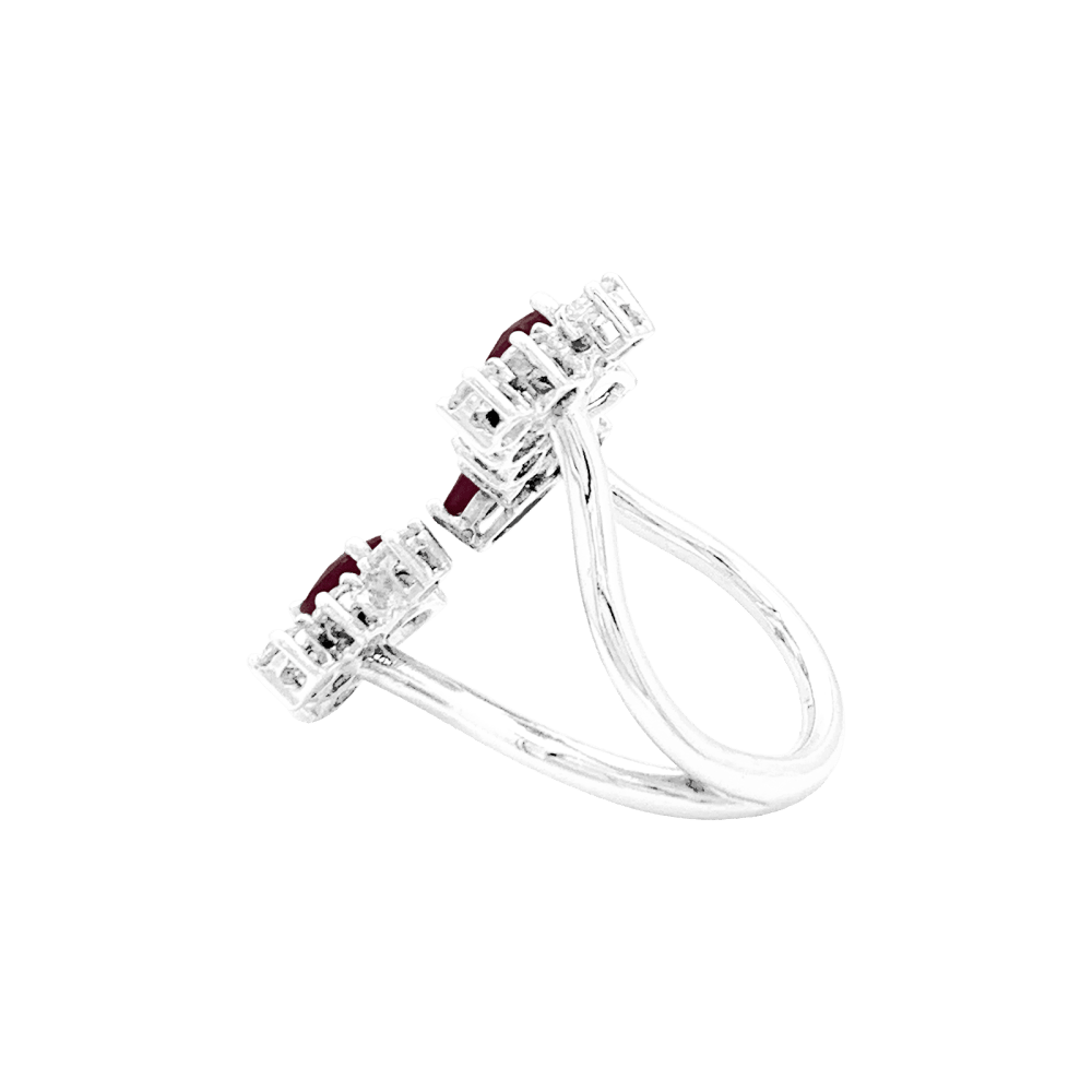Bague en or blanc, rubis et diamants - Castafiore