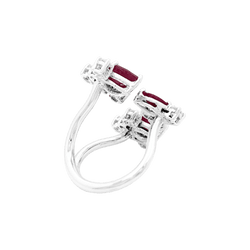 Bague en or blanc, rubis et diamants - Castafiore