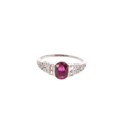 Bague en or blanc, rubis et diamants - Castafiore
