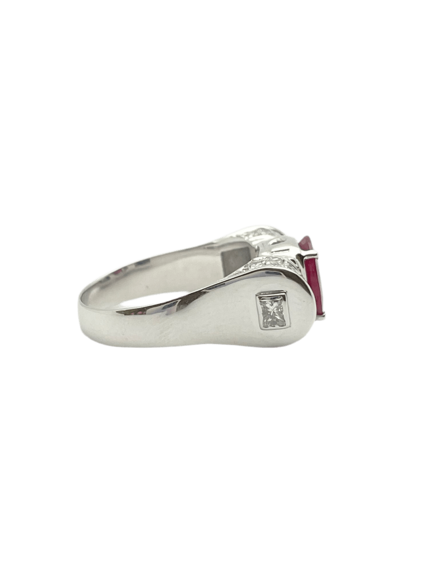 Bague en or blanc, rubis et diamants - Castafiore